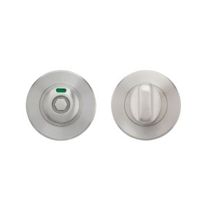 ZOO DOOR HARDWARE Turn and HEX Release with Indicator on 52mm rose- Screw On Cover - 5mm spindle - Grade 304 Satin Stainless