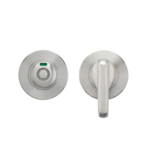 ZOO DOOR HARDWARE Accessible Turn and HEX Release with Indicator on 52mm rose- Screw On Cover - 5mm spindle - Grade 304 Satin Stainless