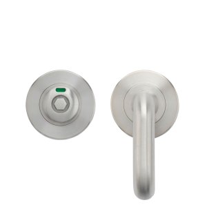 ZOO DOOR HARDWARE Accessible RTD Turn and HEX Release with Indicator on 52mm rose- Screw On Cover - 5mm spindle - Grade 304 Satin Stainless
