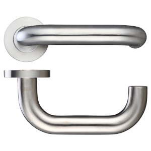 ZOO DOOR HARDWARE 22mm Return to Door Lever - Screw On Rose Satin Stainless
