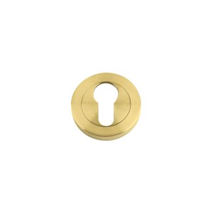 STANZA Escutcheon Euro-Profile (50mm Dia.) Favo Satin Brass