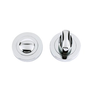 STANZA Turn and Release complete with Escutcheons and 5mm spindle 50mm dia Polished Chrome