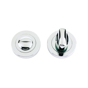 STANZA Turn and Release complete with Escutcheons and 5mm spindle 50mm dia Polished Nickel