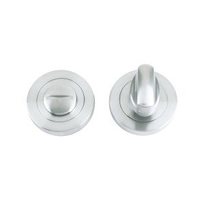 STANZA Turn and Release complete with Escutcheons and 5mm spindle 50mm dia Satin Chrome