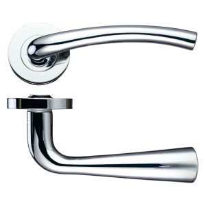 STANZA Assisi Lever - Screw On Rose 130mm x 65mm Polished Nickel