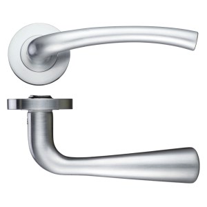 STANZA Assisi Lever - Screw On Rose 130mm x 65mm Satin Chrome