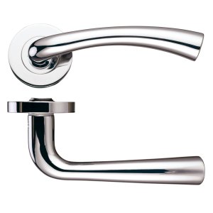 STANZA Florence Lever - Screw On Rose 130mm x 65mm Polished Nickel