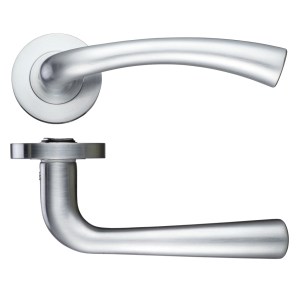 STANZA Florence Lever - Screw On Rose 130mm x 65mm Satin Chrome