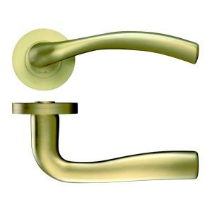 STANZA Siena Lever - Screw On Rose - Favo Satin Brass