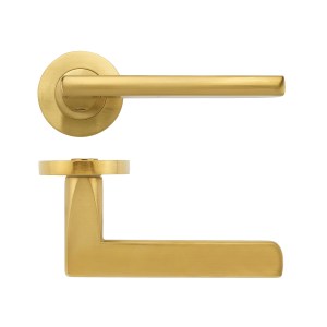 STANZA Venice Lever - Screw On Rose Favo Satin Brass