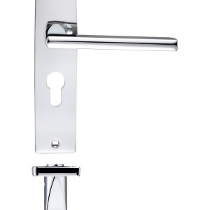 STANZA Venice Lever Euro Lock (47.5mm c/c) On Backplate - 180x43mm Polished Chrome
