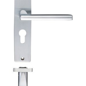 STANZA Venice Lever Euro Lock (47.5mm c/c) On Backplate - 180x43mm Satin Chrome