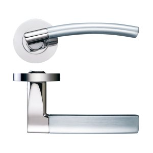 STANZA Amalfi Lever - Screw On Rose - Dual Finish Polished Nickel
