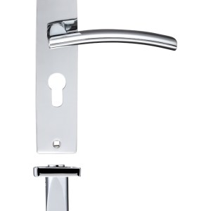 STANZA Amalfi Lever Euro Lock (47.5mm c/c) On Backplate - 180x43mm Polished Chrome