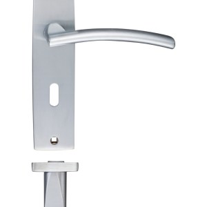 STANZA Amalfi Lever Lock (57mm c/c) On Backplate - 180x43mm Satin Chrome