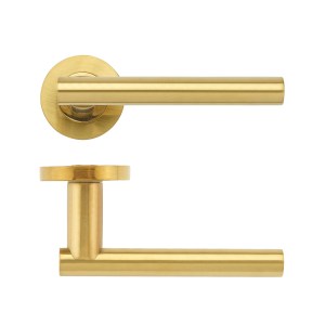 STANZA Lucca Lever - Screw On Rose Favo Satin Brass