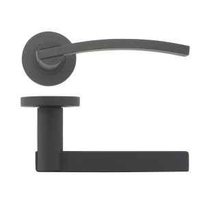 STANZA Adria Lever on round rose Oscuro Matt Black