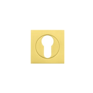 STANZA Square Escutcheon - Euro Profile Favo Satin Brass