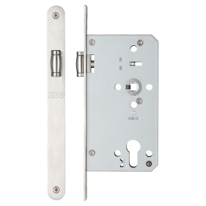 VIER DOOR HARDWARE Roller Din Latch - Backset 60mm Radius Satin Stainless