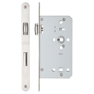 VIER DOOR HARDWARE Roller Din Bathroom - 78mm c/c Backset 60mm Radius Satin Stainless