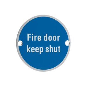 ZOO SIGNAGE Signage - Fire Door Keep Shut Satin Aluminium