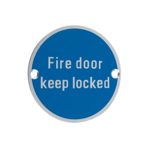 ZOO SIGNAGE Signage - Fire Door Keep Locked Satin Aluminium