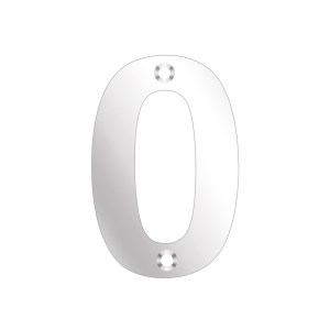 ZOO SIGNAGE Numerals - No 0 - 75mm Polished Stainless
