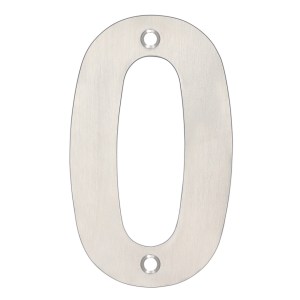 ZOO SIGNAGE Numerals - No 0 - 102mm Satin Stainless