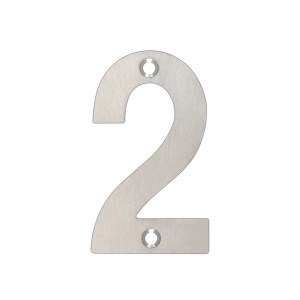 ZOO SIGNAGE Numerals - No 2 - 75mm Satin Stainless