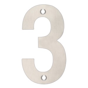 ZOO SIGNAGE Numerals - No 3 - 102mm Satin Stainless