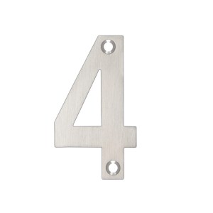 ZOO SIGNAGE Numerals - No 4 - 75mm Satin Stainless
