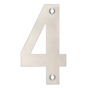 ZOO SIGNAGE Numerals - No 4 - 102mm Satin Stainless
