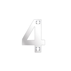 ZOO SIGNAGE Numerals - No 4 - 50mm Polished Stainless