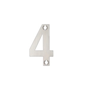 ZOO SIGNAGE Numerals - No 4 - 50mm Satin Stainless