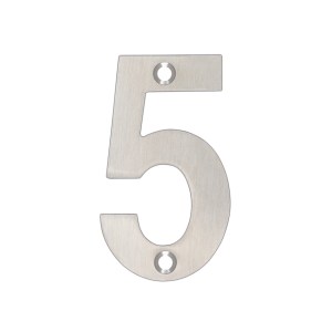 ZOO SIGNAGE Numerals - No 5 - 75mm Satin Stainless