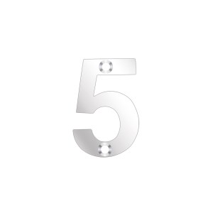 ZOO SIGNAGE Numerals - No 5 - 50mm Polished Stainless