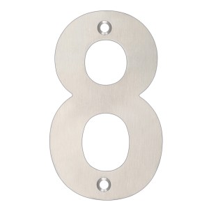 ZOO SIGNAGE Numerals - No 8 - 102mm Satin Stainless