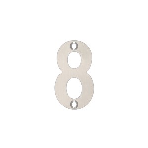 ZOO SIGNAGE Numerals - No 8 - 50mm Satin Stainless