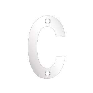 ZOO SIGNAGE Letter - C - 75mm Polished Stainless