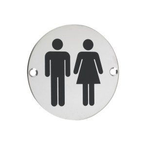ZOO SIGNAGE Sex Symbol - Unisex - 76mm dia Polished Stainless