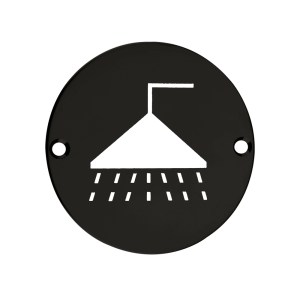 ZOO SIGNAGE Sex Symbol - Shower - 76mm Dia - Powder Coated Matt Black
