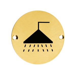 ZOO SIGNAGE Sex Symbol - Shower - 76mm - Dia PVD Satin Brass