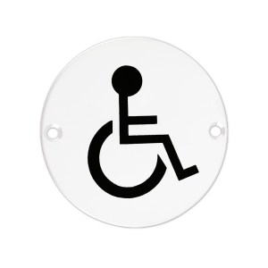 ZOO SIGNAGE Sex Symbol - Disabled - 76mm - Powder Coated Matt White