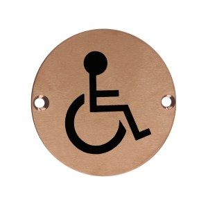 ZOO SIGNAGE Sex Symbol - Disabled - 76mm Dia PVD Bronze