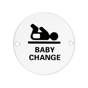 ZOO SIGNAGE Sex Symbol - Baby Change - 76mm - Powder Coated Matt White