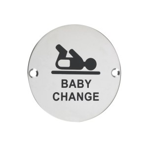ZOO SIGNAGE Signage - Baby Change - 76mm dia Satin Stainless