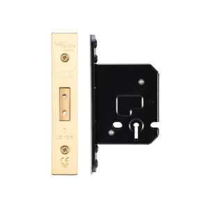 ZOO LOCKS & LATCHES 3 Lever Dead Lock - 64mm C/W PVD Forend and Strike Brass Finish / Anti Tarnish