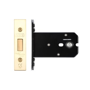 ZOO LOCKS & LATCHES Flat Dead lock - 102mm C/W PVD Forend and Strike Brass Finish / Anti Tarnish
