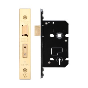 ZOO LOCKS & LATCHES 3 Lever Sash Lock - 64mm C/W PVD Forend and Strike Brass Finish / Anti Tarnish