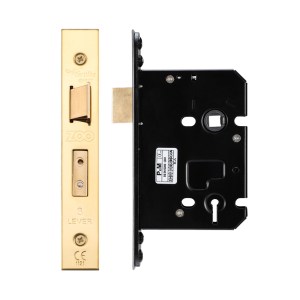 ZOO LOCKS & LATCHES 3 Lever Sash Lock - 76mm C/W PVD Forend and Strike Brass Finish / Anti Tarnish